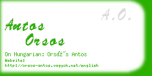 antos orsos business card
